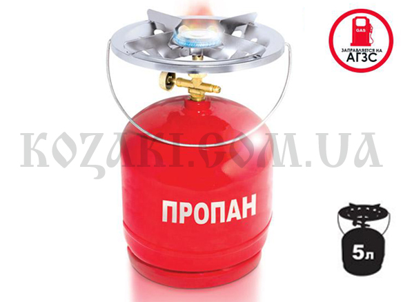 Горелка газовая INTERTOOL GS-0005 с баллоном 5 л